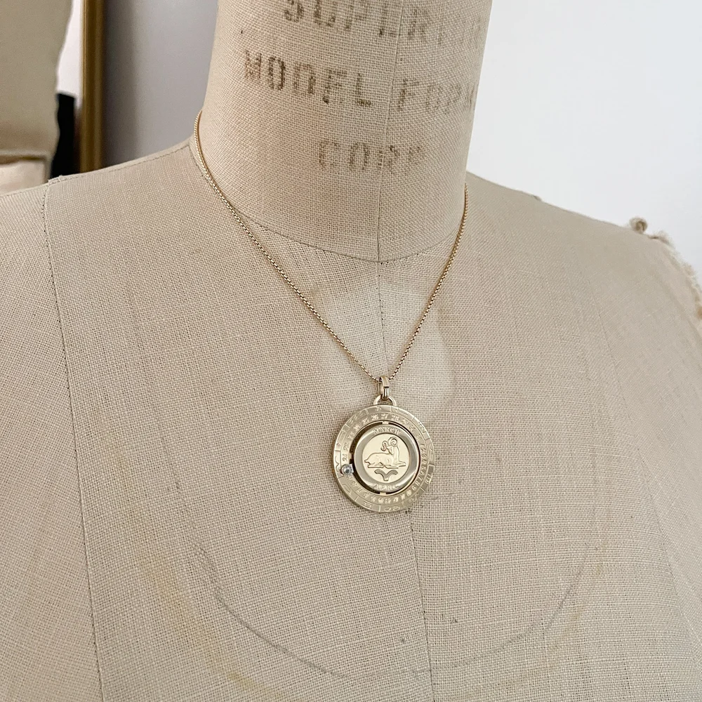 Pierre Cardin Vintage 1979 Aries Zodiac Reworked Necklace with